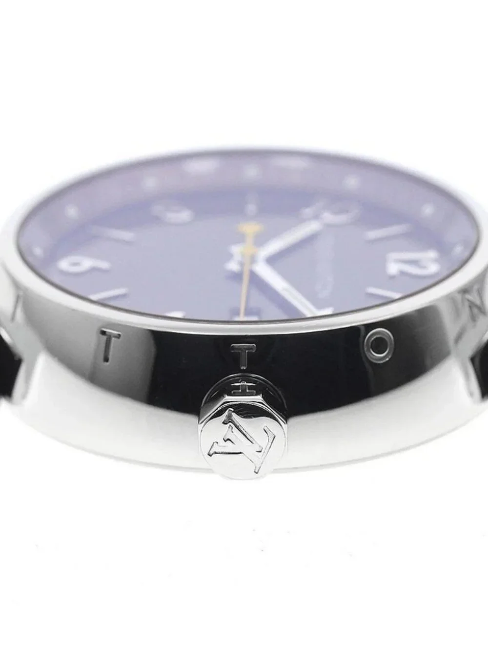 LOUIS VUITTON Tambour Q111G Rug diamond Brown Dial Quartz Men's Watch_965421